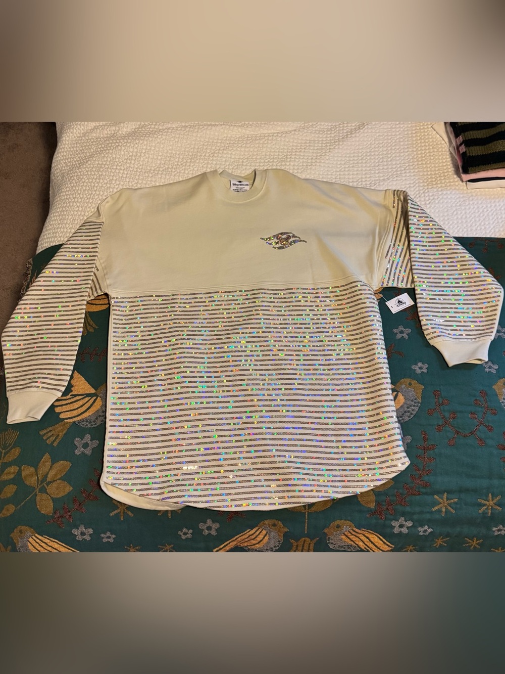 Disney Cruise Line Treasure Ship sequin Shimmer White Spirit Jersey